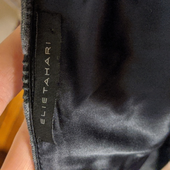 Elie Tahari Lace Linen Poly Elastane Gray Smoke Skirt - Picture 3 of 4